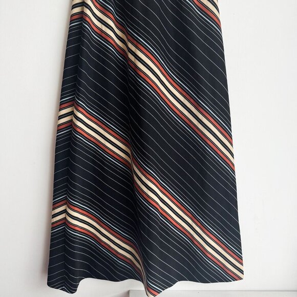 Vintage 70s A line Striped Maxi Skirt S - Picture 2 of 4